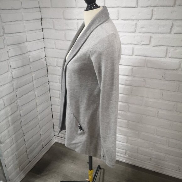 Reebok Ladies Size Small Light Grey w/ Dark Grey Front Trim Open Cardigan - Picture 4 of 9